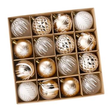 Imagem de oshhni 16x Bolas de Natal Decorativas 6cm Enfeites Pendurados para Engajamento Interno ação de Graças Árvore de Natal, Champanhe Branco