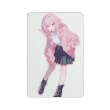 Imagem de Anime Sexy Bikini Hot Girl Pinup Girl Metal Tin Sign Wall Art Poster Decor for Home Bar Club Bedroom Bathroom Man Cave Otaku 20 x 30 cm, AN099