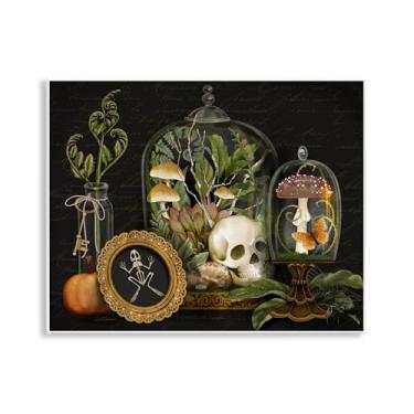 Imagem de Stupell Industries Design artístico de placa de parede Dark Academia Terrarium Motif por Nicole Tamarin, 28 x 35 cm