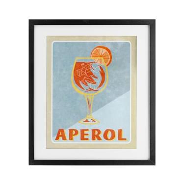 Imagem de Stupell Industries Impressão vintage Aperol Spritz preta emoldurada sob vidro design por Elizabeth Medley, 40,6 x 33,5 cm