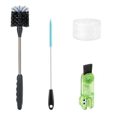 Imagem de Conjunto de 4 pincéis para garrafa de água, incluindo escova longa para garrafa de água, escova de canudo e escova multifuncional 3 em 1, adequado para copos Stanley, mamadeiras, canecas de viagem