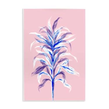 Imagem de Stupell Industries Design artístico de placa de parede de bambu rosa com folhas por Martina Pavlova, 48 x 33