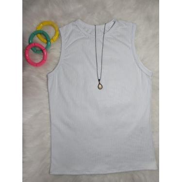 Imagem de Blusa Regata Malha Canelada - NAGAB , Branco, GG