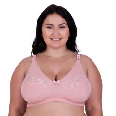 Imagem de Sutiã Plus Size sem Bojo Reforçado Sustentação de Cetinete Resistente 