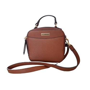 Imagem de Tommy Hilfiger Bolsa de ombro de couro marrom, 17 cm x 17 cm x 8 cm, Mulheres, Marrom