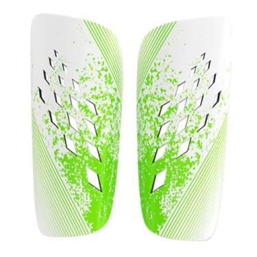 Imagem de Dynwave 1 par de caneleiras de futebol com amortecimento de EVA, equipamento de futebol, proteção para caneleiras de treinamento de futebol, acessórios para, Verde