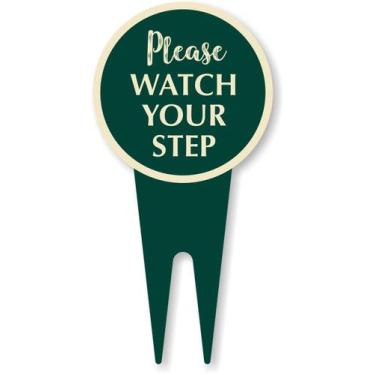 Imagem de Yard Stake Sign SmartSign Por favor, observe seus passos 15x30cm