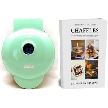 Imagem de Waffle Iron Dash MINI Aqua de 4 polegadas com livro de receitas - Char
