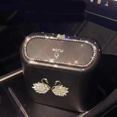 Imagem de Lixeira Grande Em Forma De Laço De Diamante Para Carro, Caixa De Armaz