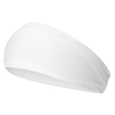 Imagem de ONUPGO Bandanas de corrida para homens e mulheres - faixas esportivas unissex, faixa de suor masculina para corrida, ciclismo, futebol, ioga, faixa de cabelo e capacete de bicicleta (branca)