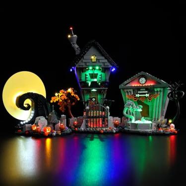 Imagem de BrickSoul Kit de luzes LED para Lego Nightmare Before Christmas, compatível com Lego Nightmare Before Christmas 21351 Kit de montagem Lego Light - Sem conjunto de blocos Lego (versão clássica) (versão