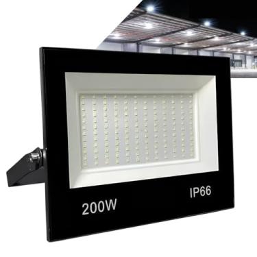 Imagem de Refletor LED Holofote 200W Branco Frio 6500K - IP66 à Prova d’Água Econômico para Jardim, Fachada e Quintal Premium