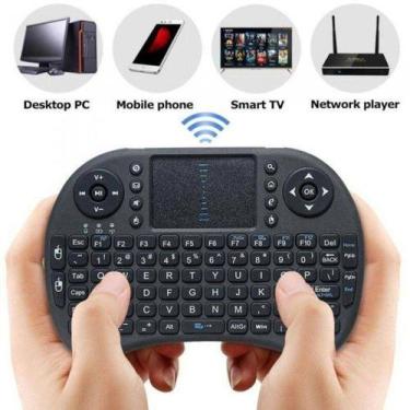Imagem de Mini teclado com touchpad para smart tv wireless 2.4g - exbom - bk-bti