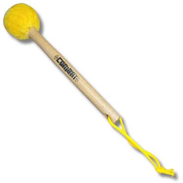 Imagem de Maçaneta Baqueta Surdo Surdão Cabo Curto 30Cm Amarela