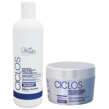 Imagem de Portier Ciclos Shampoo 500ml + Ciclos B-tox Violet Máscara 250g - Port