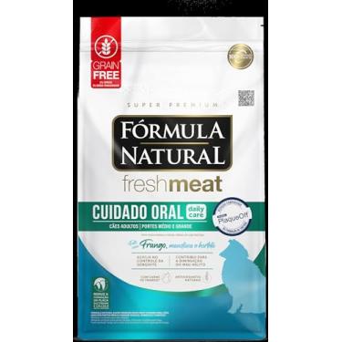 Imagem de Fórmula Natural Fresh Meat Cuidado Oral Para Cães Adulto Frango, Mandioca e Hortelã 12Kg