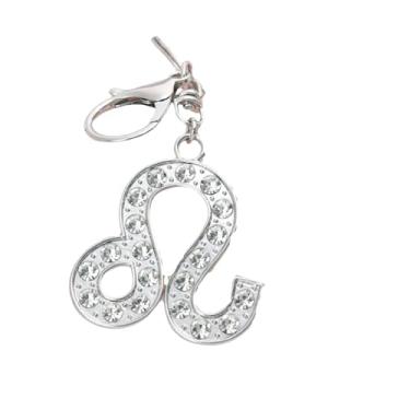 Imagem de Ruoming 1 chaveiro da constelação do zodíaco com strass de cristal, 3 x 3 cm, Leão, 7.67 Inches Length