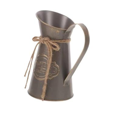 Imagem de IEUDNS Jarro rústico para flores artificiais, jarra, vaso de fazenda para escritório, Cinza