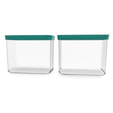 Imagem de Kit Conjunto 02 Potes Herméticos Para Mantimentos Acrílico (Verde)