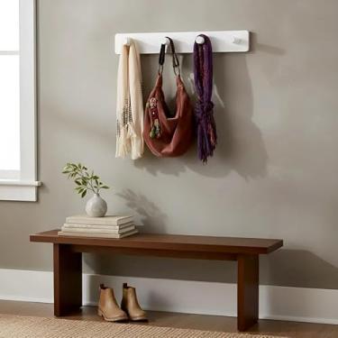 Imagem de Cabideiro de Parede Porta Bolsas Mochilas Tolhas Pinos Branco Laca