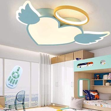 Imagem de Luminária de teto moderna Love Ceiling Light Heart Wings Dimming com controle remoto Iluminação de teto Sala de estar Quarto Quarto infantil Jardim de infância Meninos Meninas Desenho animad