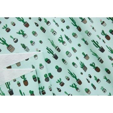 Imagem de Tecido Corano Estampado Cactos - 1,40m de Largura