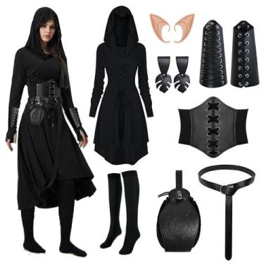 Imagem de Traje HODBLKT Renaissance Fairy Medieval Vestido 8 peças GG