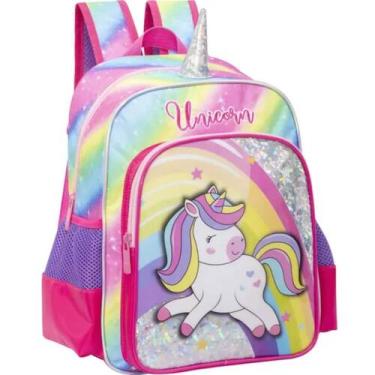 Imagem de Mochila Costas Média Yepp Unicórnio Desenho Reforçada - Luxcel, Rosa E