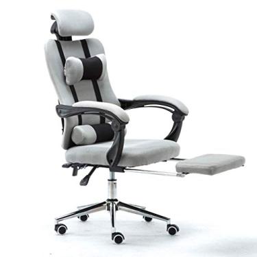 Imagem de Mesa de computador de escritório para jogos com encosto alto PC Racing Executive ergonômico ajustável com encosto de cabeça e suporte lombar com assento para os pés