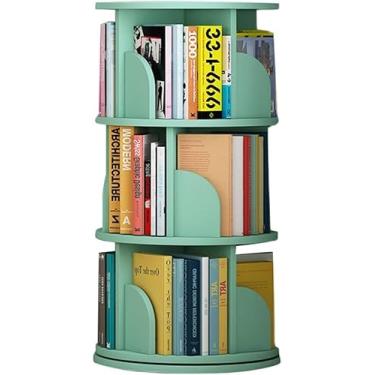 Imagem de AKALNNB Estante giratória de 360 graus MDF sólido estante giratória 3/4/5 prateleira giratória para casa estante de livros de alta densidade com defletor, verde - 40 x 160
