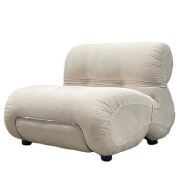 Imagem de URGDWEKJY Sofá cadeira estilo retrô design tecido sofá cadeira sala de estar móveis solteiro sofá preguiçoso sofá cadeira de leitura sofá sala de estar sofá