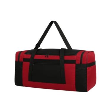 Imagem de Sacola De Viagem Extra Grande | Bolsa Esportiva Feminina De Alta Capacidade | Ideal Para Academia, Praia E Viagens | SacolãO Resistente(Vermelho)