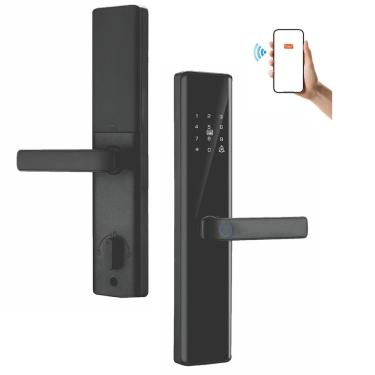 Imagem de Fechadura Eletronica Digital Wifi Biometria App Cartao Chave Segurança Celular Smartphone Residencial Aviso Sonoro