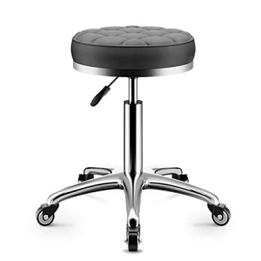 Imagem de WYUYIWH Banqueta de rodinhas com rodas com rodas para salão de beleza, hidráulica, para laboratório, guitarra, laboratório, bancada de trabalho, cadeira giratória ajustável médica