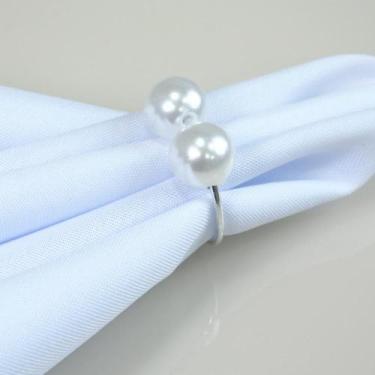 Imagem de Kit 10 Pçs Anel para Guardanapo 10 Lugares Pérola Dupla Grande 4x3cm A