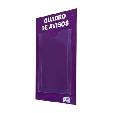 Imagem de Quadro De Aviso Gestão Á Vista 1 Display A4 ACM Roxo - DC Express