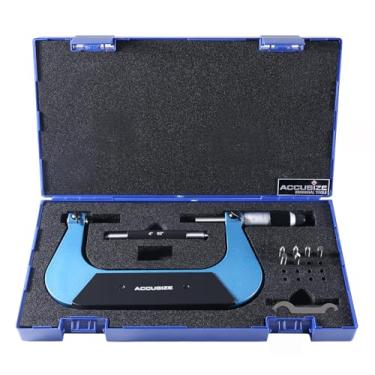 Imagem de Accusize Industrial Tools Micrômetro de rosca de parafuso de 10 a 12 cm x 0,001 cm com 5 bigornas em caixa ajustada, S916-C754