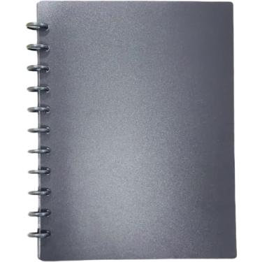 Imagem de Pasta Organizadora Catálogo Inteligente Disco A4 com 20 Envelopes Plástico Sistema de Indexação Escritório Organização Documentos(Preto)