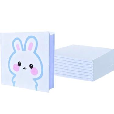 Imagem de JGYXQYD 6PCS 5x5 Inch White Blank Books for Kids to Write Stories, Hardcover Sketchbooks for Students Empty Blank Comic Book DIY Make Your Own Book Blank inside 48 Pages