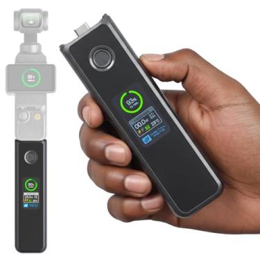 Imagem de Alça de bateria Osmo Pocket 3, 20 W de carregamento rápido, acessórios compatíveis com DJI Pocket 3 com visor LCD colorido, velocidade de carregamento e temperatura da bateria visível, 5000 mAh, preto