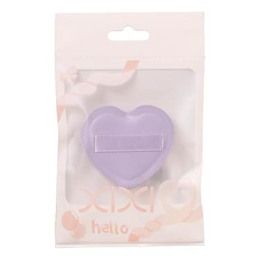 Imagem de Esponja de maquiagem de algodão doce – Liquidificador de beleza ultra macio em forma de coração para uso molhado e seco (roxo)