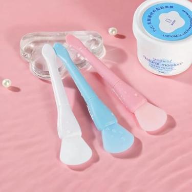 Imagem de 3 peças de silicone para máscara facial, aplicador, máscara macia, espátula, máscara facial, aplicador de cuidados com a pele, para máscaras de lama e creme, ideal para tratamento de spa e uso