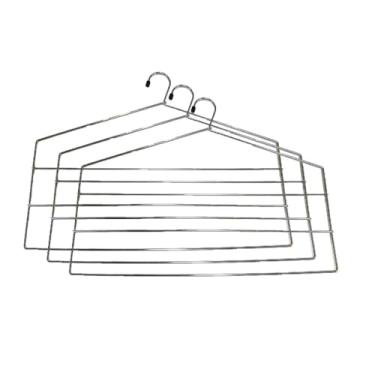 Imagem de Cabides Para Calças Triplo Organizador Reforçado Aço Cromado (3)