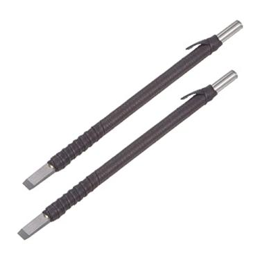 Imagem de Faca de entalhe de cinzel de madeira, carboneto de tungstênio de 6 mm, ponta plana para marcenaria, ferramenta manual, gravador de 150 mm (6 polegadas) de comprimento com alça de tecido de couro, 2
