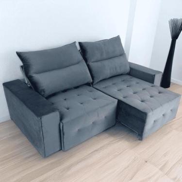 Imagem de Sofá Retrátil e Reclinável Coimbra Veludo Luxor Espuma D28 - SOFÁS WEB