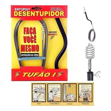 Imagem de 2X Desentupidor Tufão Manual 5 Metros Para Ralos Pias Tanque