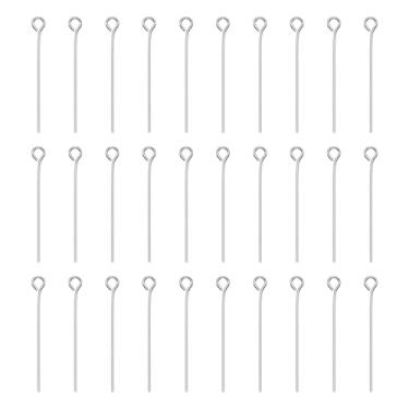 Imagem de HARFINGTON 100 pinos de cabeça de olho aberto 3 cm 30 mm mini pinos de olho de metal contas pequenas agulhas a granel para brinco, pingente, colar, pulseira, berloque, joias, descobertas, artesanato