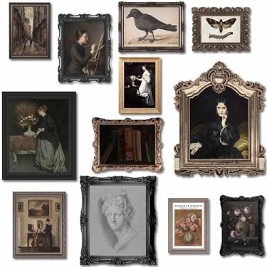 Imagem de LANCHI95 Arte de parede Dark Academia de 12 peças – Impressões de retratos vitorianos antigos, decoração de parede feminina vintage temperamental para quarto, decorações de quarto estéticas góticas
