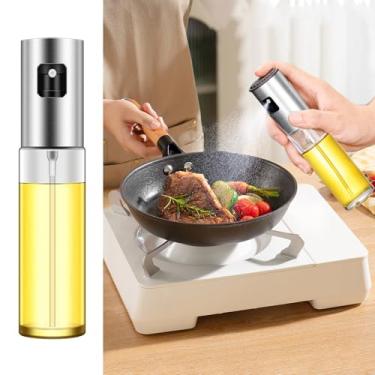 Imagem de Pulverizador de óleo para cozinhar, frasco de spray de óleo para fritadeiras a ar, salada, churrasco de cozinha, assar (prata)