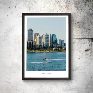 Imagem de Quadro Decoração Vitória Espírito Santo Cidade Lembrança Real Foto Moldura